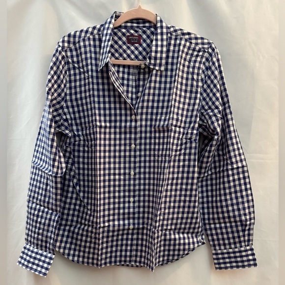 Untuckit Belleza Long Sleeve Button Down Shirt Blue Checkered - Picture 1 of 12